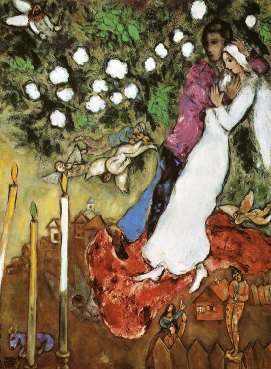 The Three Candles painting - Marc Chagall The Three Candles art painting